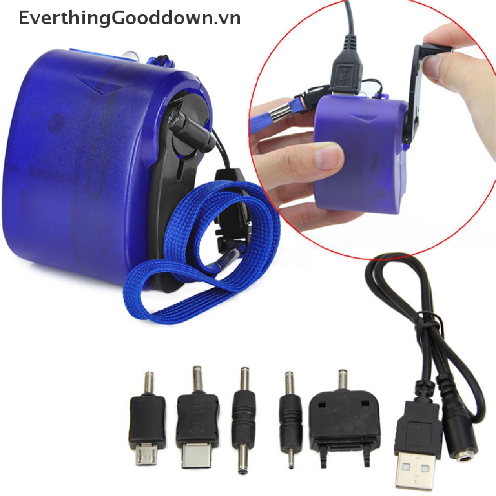 Everthinggooddown Bộ Sạc Khẩn Cấp USB Thủ Công Dynamo Cho MP4 Mobile PDA Pop