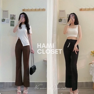 Quần vải ống loe cạp cao chất siêu đẹp