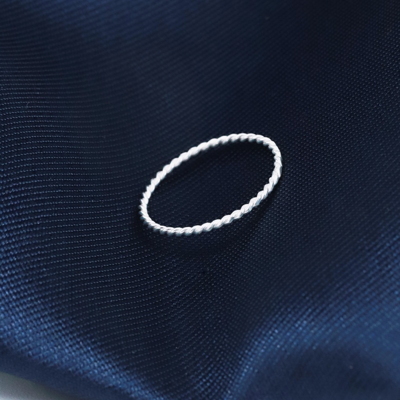 Nhẫn bạc ta vặn xoắn cho nữ Asimi, Nhẫn nữ phong cách đơn giản Hàn Quốc Twisted Ring NA06