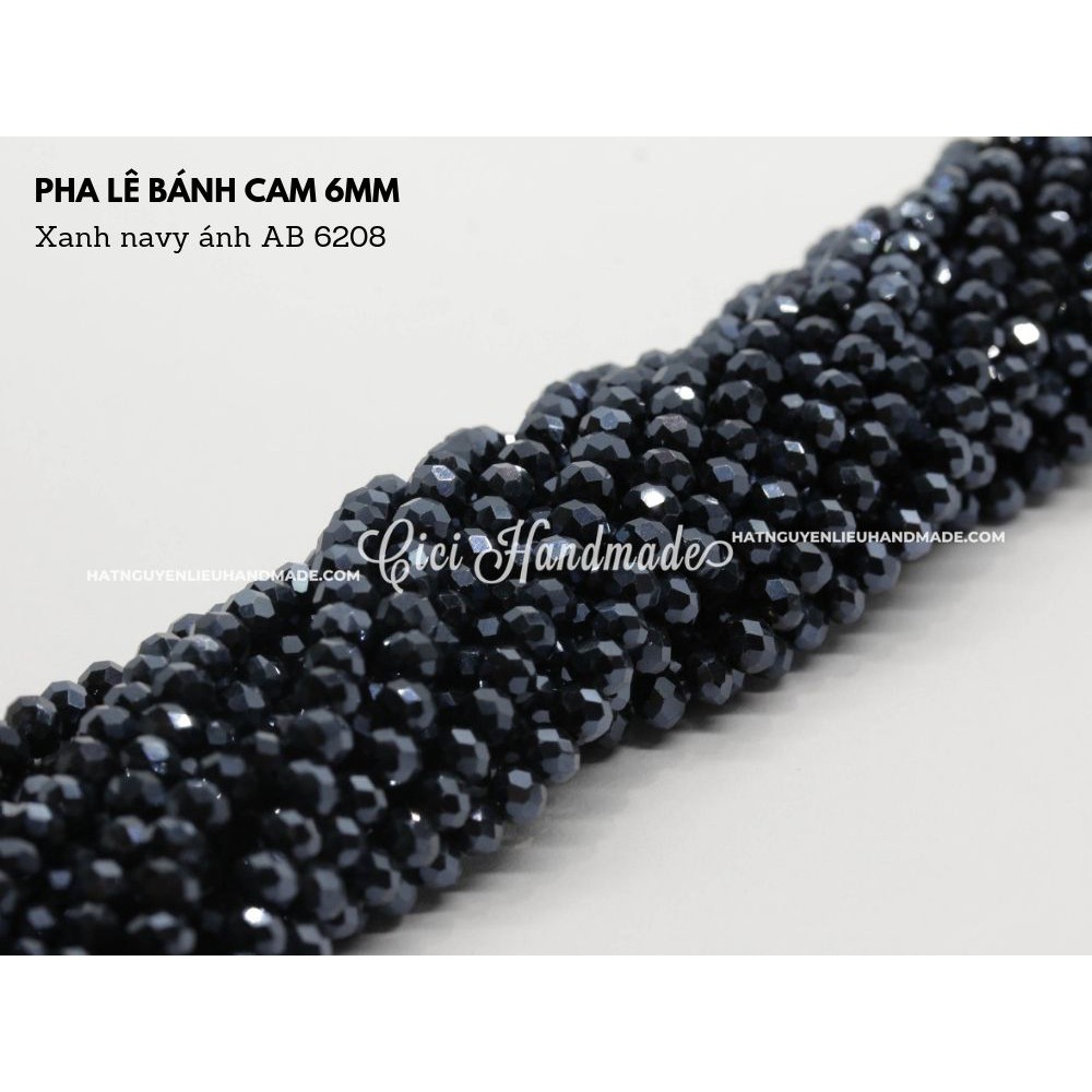 Pha lê bánh cam size 6mm Cici Handmade chuyên hạt đá hạt pha lê hạt cườm hạt trang sức tự làm nguyên liệu DIY