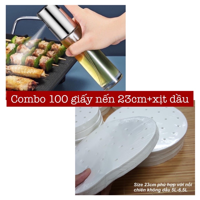 COMBO BÌNH XỊT DẦU 100 TỜ GIẤY NẾN ĐỤC LỖ