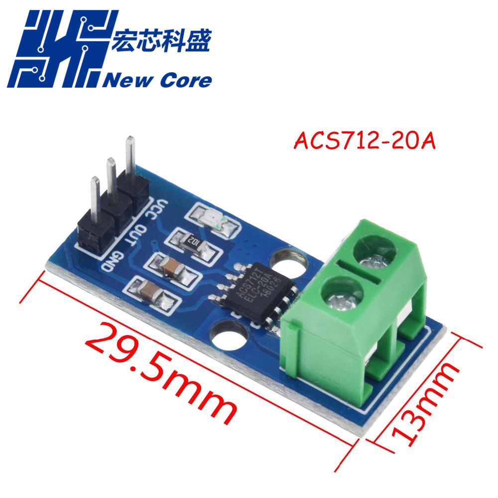 1 Mô Đun Cảm Biến Dòng Điện 5a 20a 30a Acs712 Cho Arduino