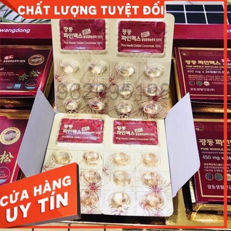 Tinh Dầu Thông Đỏ KWANGDONG PINE MAX GOLD Hàn Quốc, Hộp 120 Viên