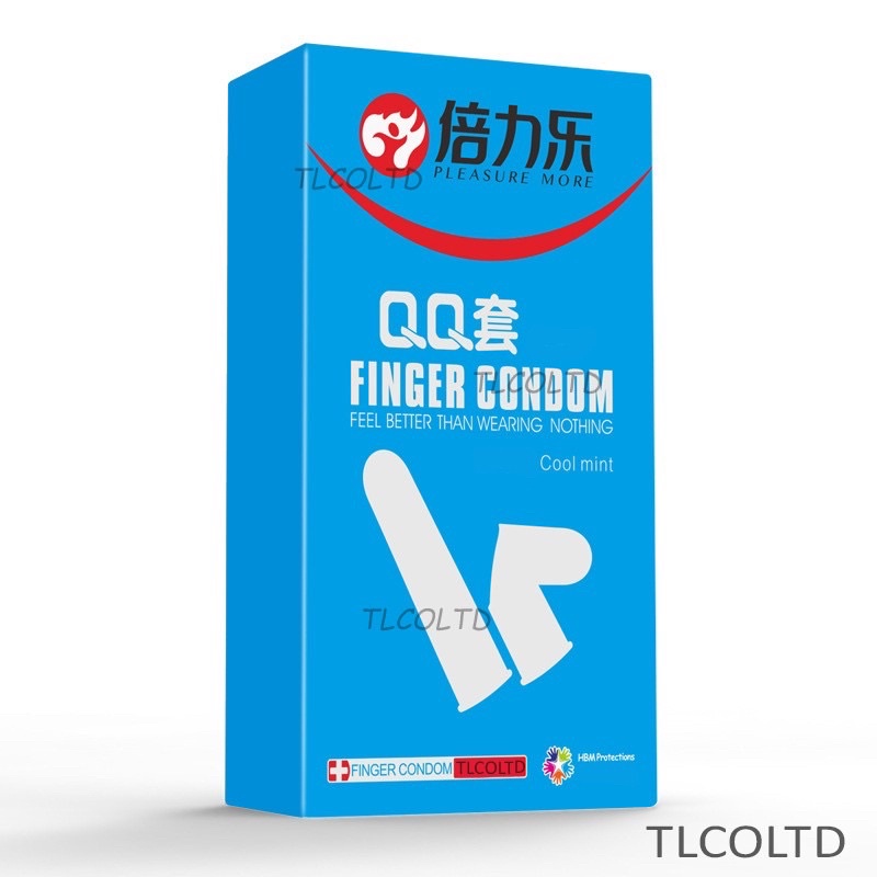 Bao Cao Su Ngón Tay HBM QQ Xanh Biển - Hương Bạc Hà Hộp 10 Chiếc