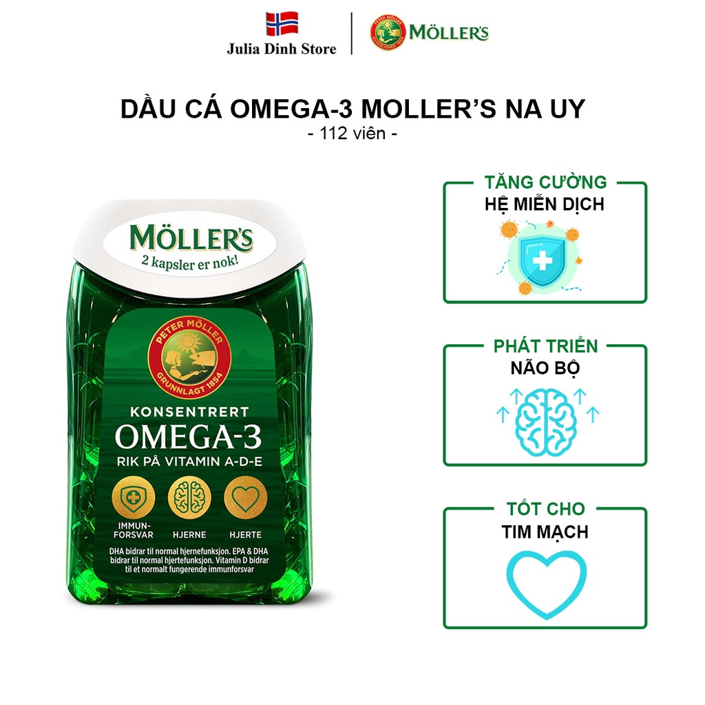 Dầu cá Omega3 Mollers 112 viên nội địa Nauy