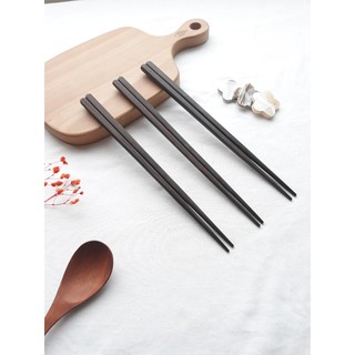 Đũa gỗ mun vuông trơn 23 cm (bộ 5 đôi)