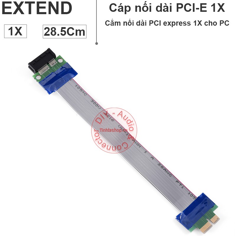 Dây cáp mở rộng nối dài khe cắm PCI-E 1X cho Cạc mạng Cạc PCI-E sang COM 9 Card PCI-E USB 3.0 trên PC máy tính bàn 20Cm
