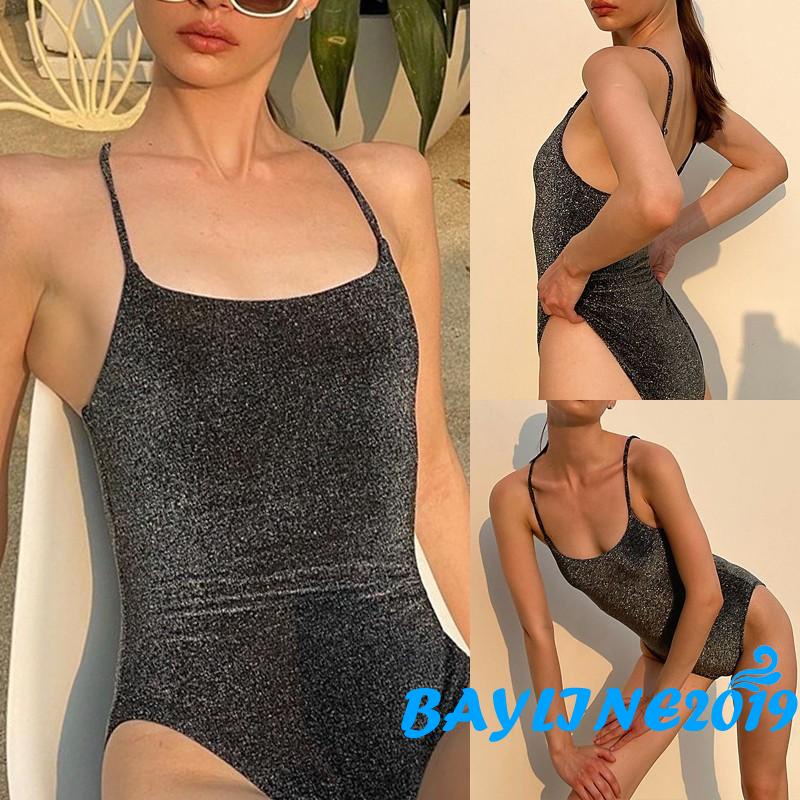 Áo liền quần hai dây cổ chữ U màu trơn thời trang mùa hè dành cho nữ