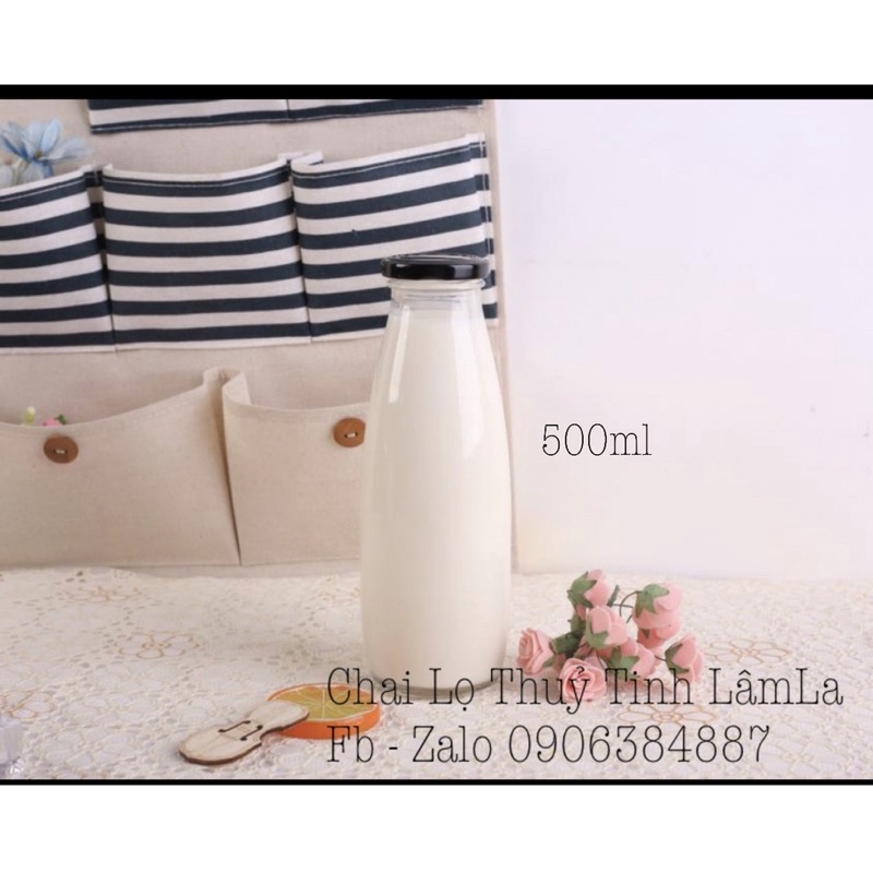 Chai Thuỷ Tinh Đựng Sữa 500ml - 1000ml Nắp Thiếc | BigBuy360 - bigbuy360.vn