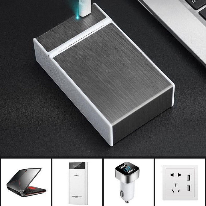 𝐇ỘT 𝐪𝐮𝐞̣𝐭 𝐁𝐚̣̂𝐭 𝐥𝐮̛̉𝐚 sạc usb đựng 20 điếu
