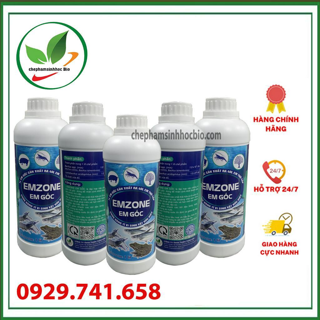 combo 5 chai EM Gốc 1 Lít Chế phẩm sinh học EM gốc - Emzone. Can 1l