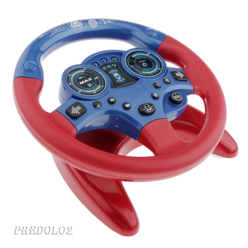 Portable Steering Wheel Game Learn Driving Pretend Funny Toy Blue