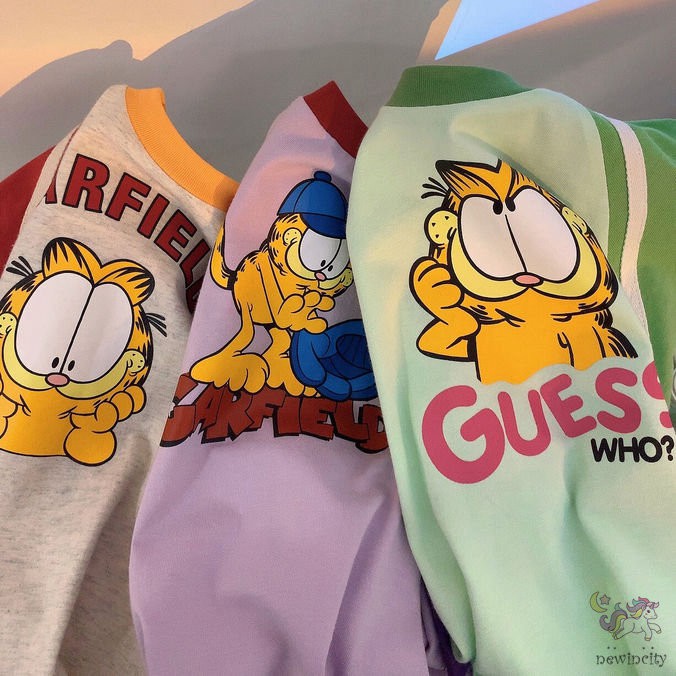 Đầm tay ngắn in hoạt hình phong cách mùa hè Hàn Quốc cho bé gái