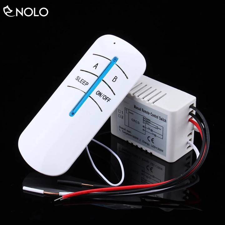 Bộ Công Tắc Điều Khiển Từ Xa RF 2 Cổng 2 Kênh 2 Chế Độ Có Kèm Remote Và Pin 12V 23A Tầm Xa 20m