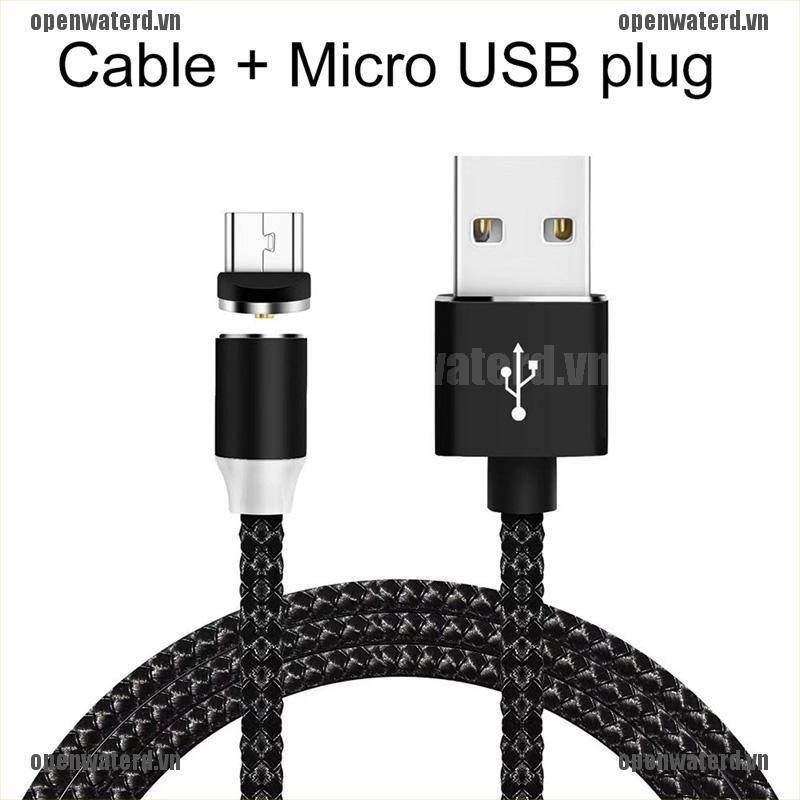 Dây Cáp Sạc Nam Châm Đầu Type-C Micro Usb Có Đèn Led Cho Iphone Samsung