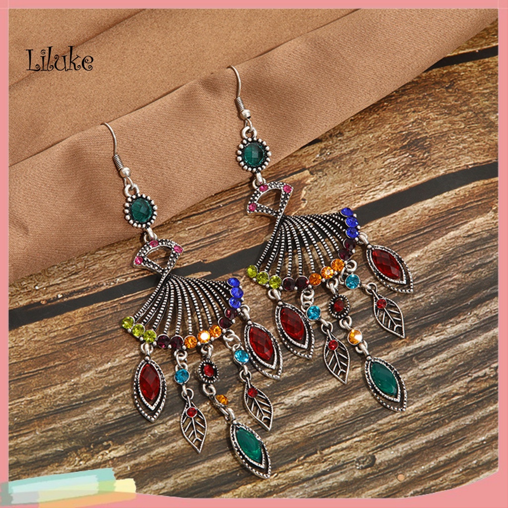 1 Đôi Bông Tai Hình Quạt Phong Cách Bohemian Thời Trang