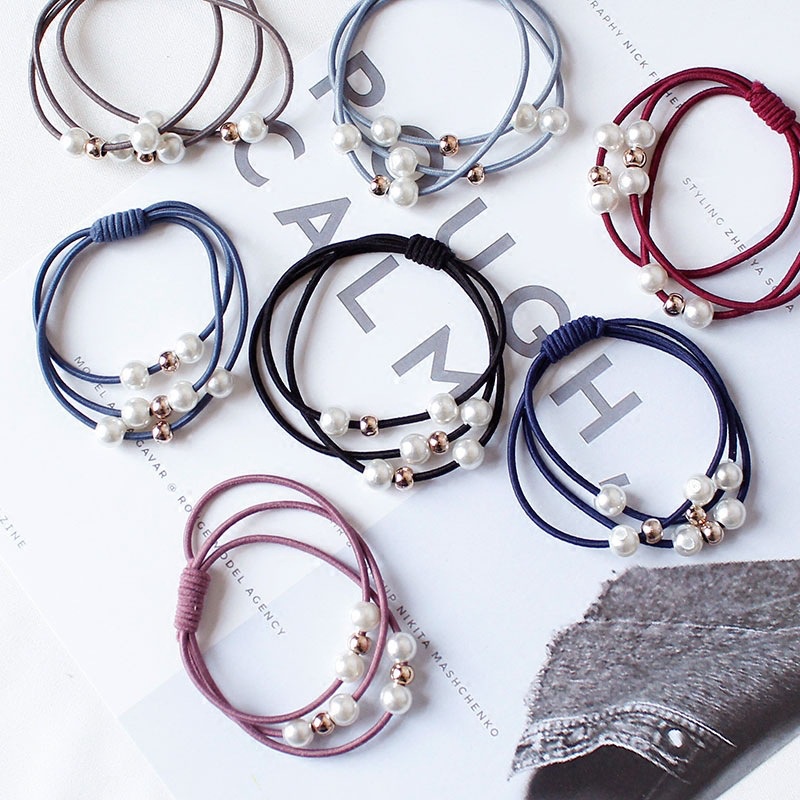 Dây thun cột buôc tóc đẹp Alaba đính ngọc trai