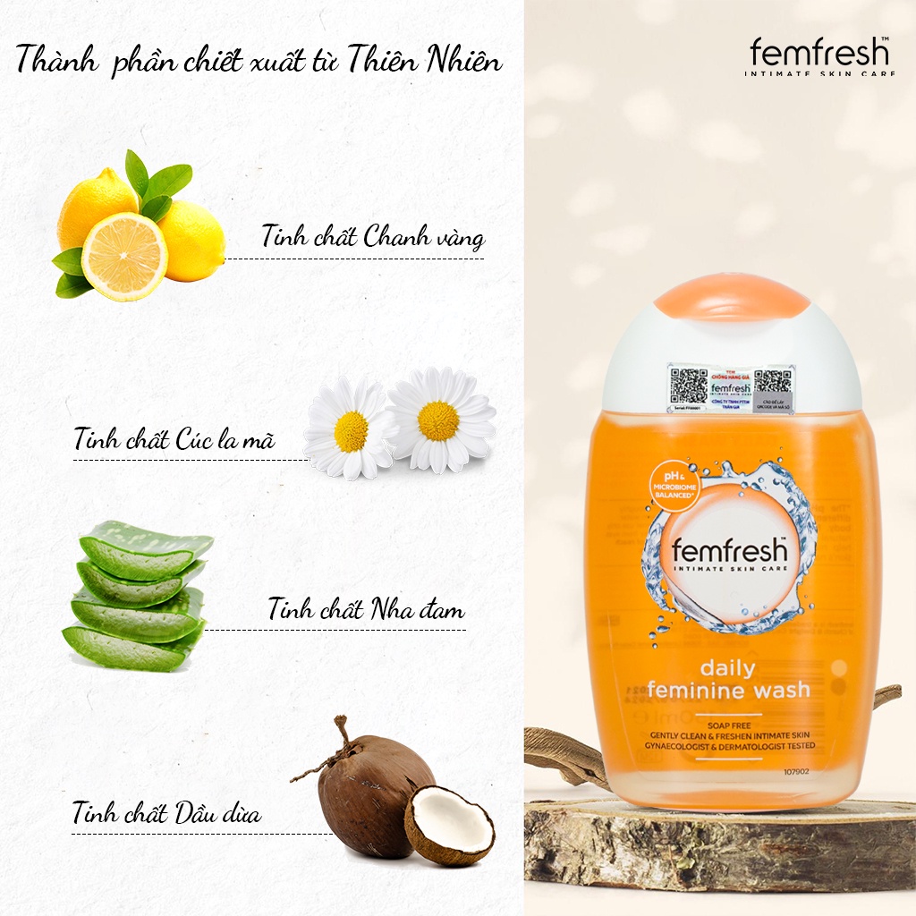 Dung dịch vệ sinh phụ nữ hàng ngày, thơm mát Femfresh Daily Intimate Wash 150ml