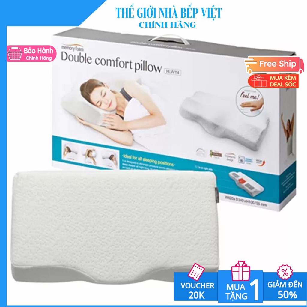 Gối Memory Foam 50D Hình chữ nhật Lock&Lock Trắng HLW114