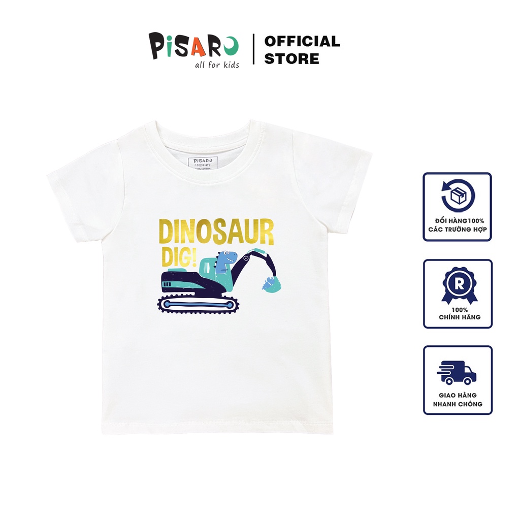 Áo thun ngắn tay trẻ em PISAROKIDS vải Cotton cao cấp co giãn mềm mại