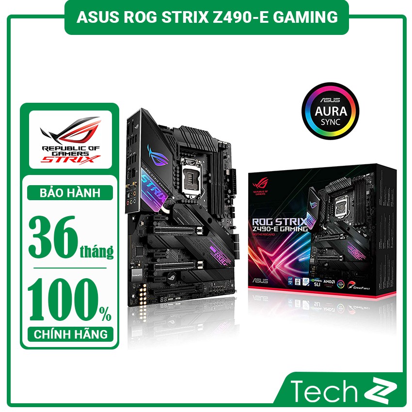 Bo mạc chủ Mainboard ASUS ROG STRIX Z490 (Intel Z490, Socket 1200, Mini ITX- ATX- mATX, 2/4 khe RAM DDR4)