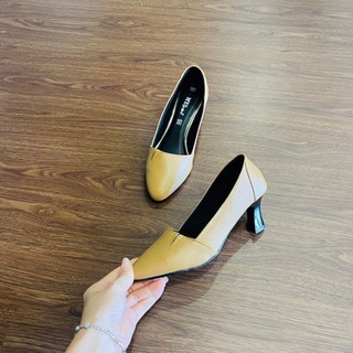 [shop giay minh thu]Giày gót 5cm da thật MT24