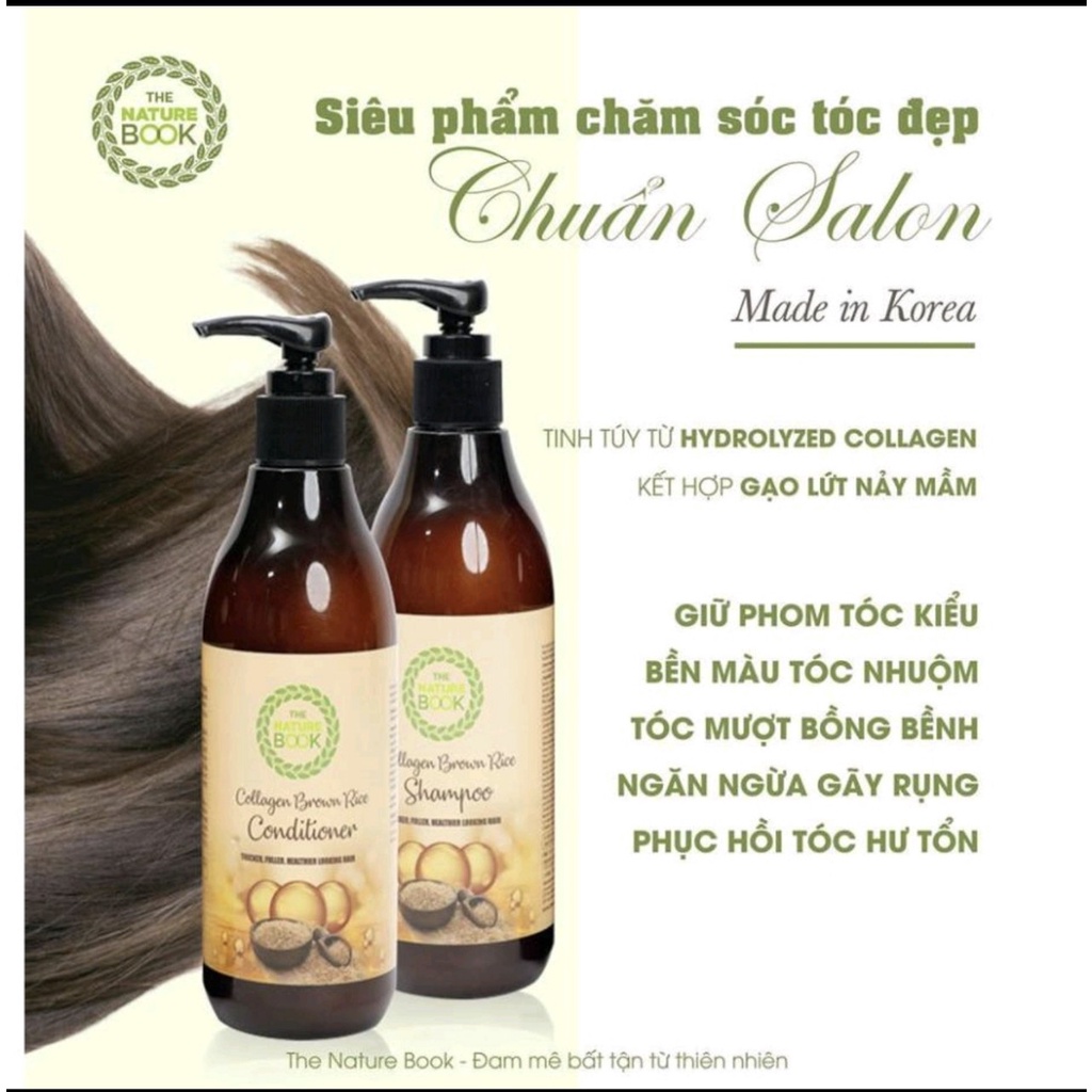 Dầu Xả Collagen Gạo Lứt The Nature Book 300ml - Collagen Brown Rice Conditioner 300ml.