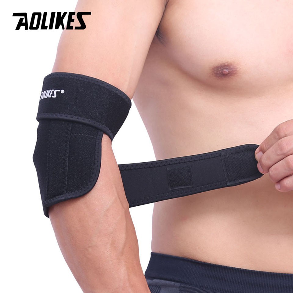 Đai bảo vệ khủy tay AOLIKES A-7946 có thanh thép đàn hồi hỗ trợ khớp spring sport elbow support protector