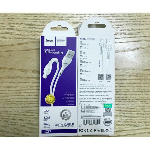 Cáp Sạc Samsung💎SIÊU BỀN💎Dây Sạc Hoco X1/X37 Chân Micro USB Cho Android, Hỗ trợ Truyền Dữ Liệu - Bảo Hành Chính Hãng 12T