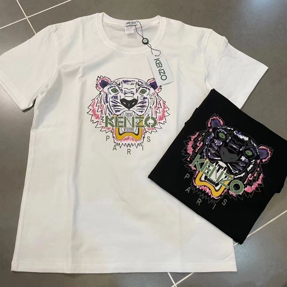 Áo Thun Thể Thao Cotton Dáng Rộng Ngắn Tay In Hình Đầu Hổ Phong Cách Mới