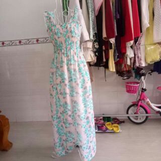 Đầm maxi voan 2 dây