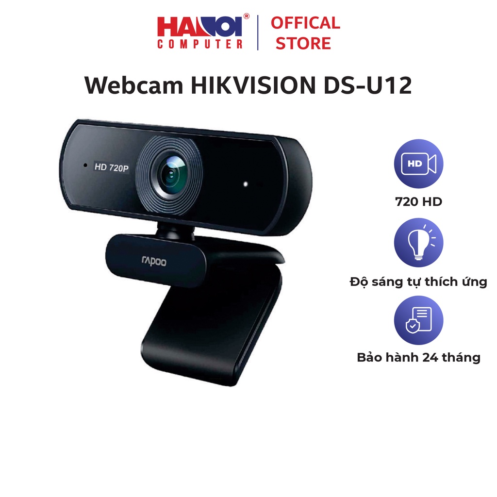 Webcam Rapoo C200 HD độ phân giải 720P cho hình ảnh rõ ràng và sắc nét