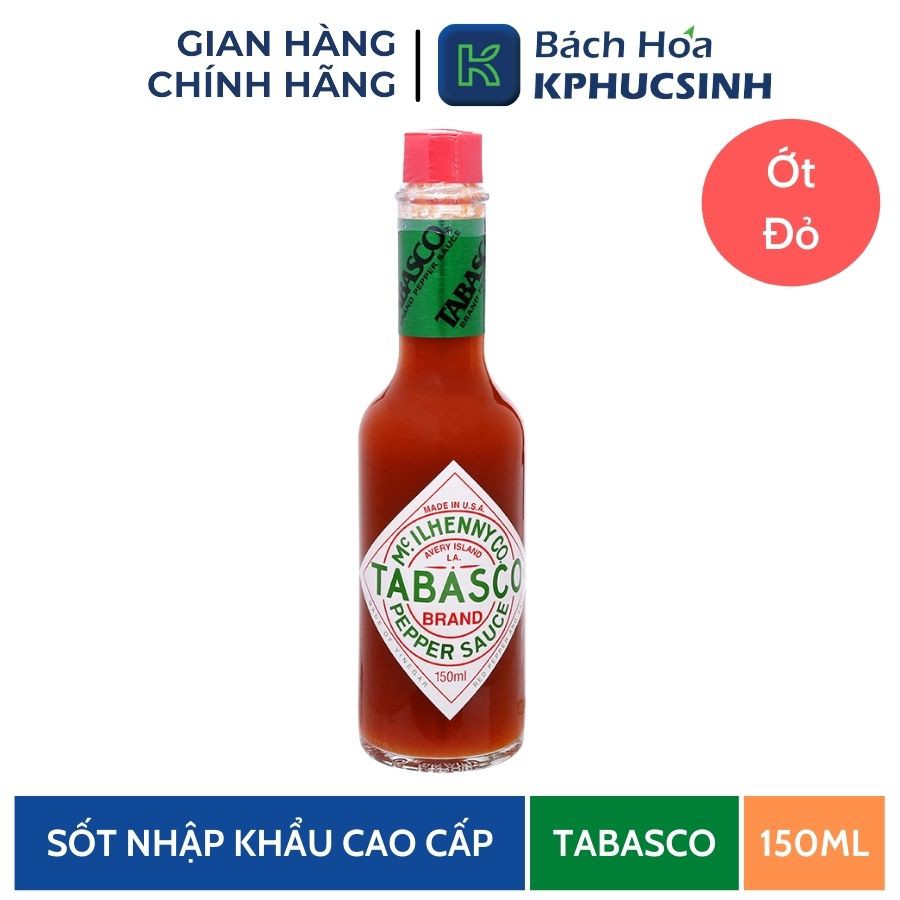 Sốt ớt đỏ hiệu Tabasco 150ml KPHUCSINH - Hàng Chính Hãng
