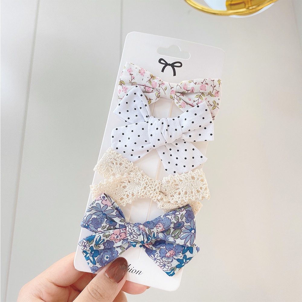 Set 4 kẹp tóc nơ KIDSBOWS dễ thương cho bé gái