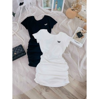 đầm body thuê bướm đan dây lưng