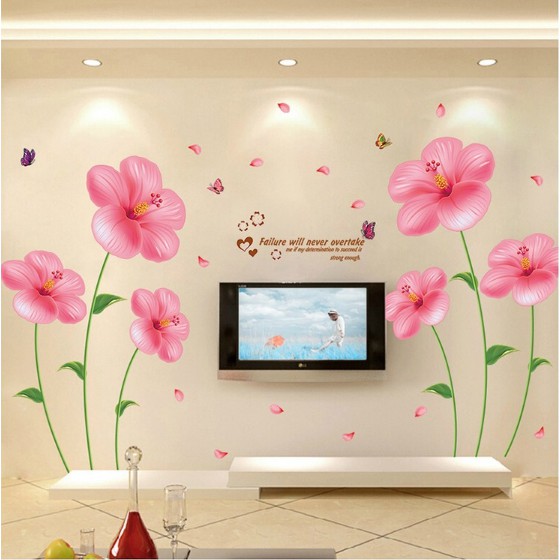 Decal trang trí hoa Hồng lớn