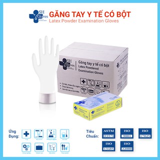 Găng tay, bao tay y tế cao su có bột Shgloves