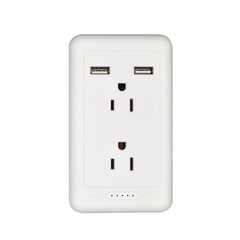 Ổ Cắm Điện Gắn Tường Kèm 2 Cổng USB Tiện Dụng