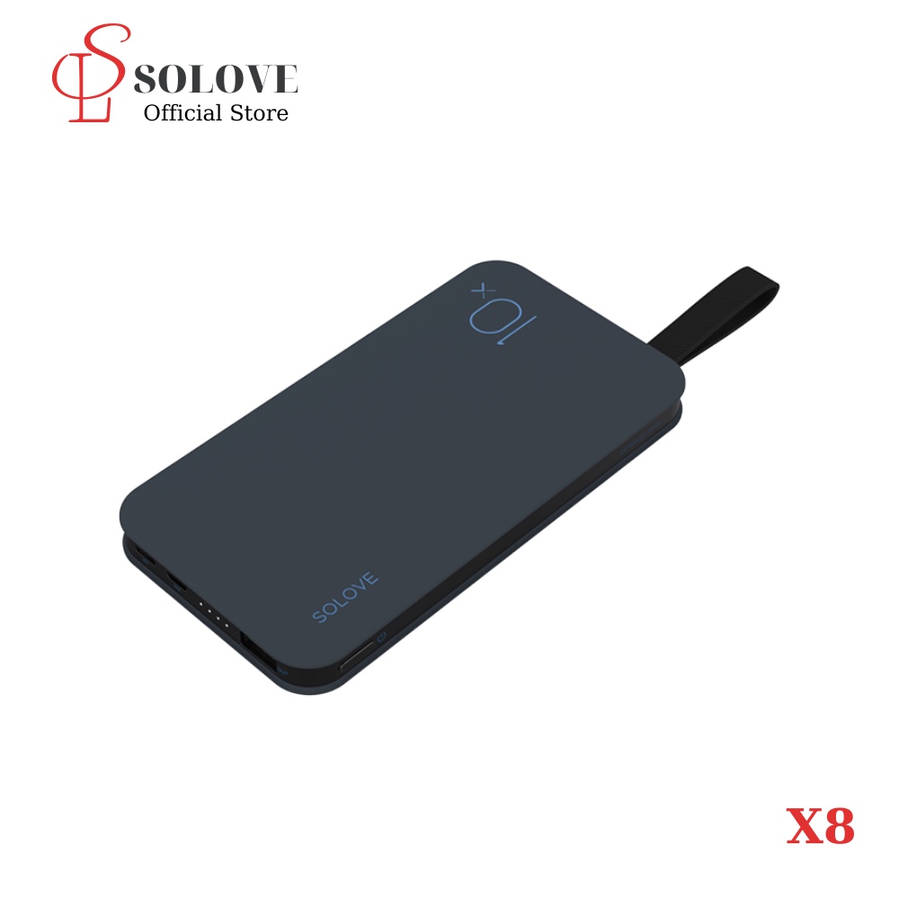 [ Sạc Nhanh 3 Trong 1  ] Sạc Dự Phòng 10000Mah SOLOVE X8 - Thiết Kế 3 Cổng Sạc USB-A, Type C &amp; Lightning Tiện Lợi