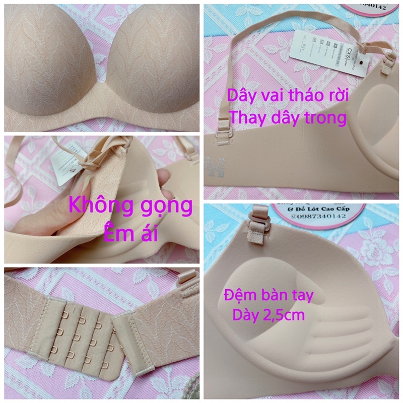 Áo ngực, áo lót su non muối tiêu đệm bàn tay nâng ngực tạo khe tự nhiên- hàng cao cấp