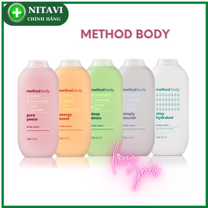 sữa tắm method body Oganic - method body wash Úc dưỡng ẩm lưu hương 532ml