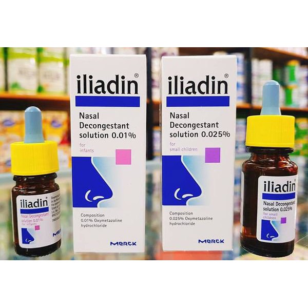 Nhỏ mũi cho trẻ Iliadin 0.01% cho trẻ từ 0 đến 12 tháng