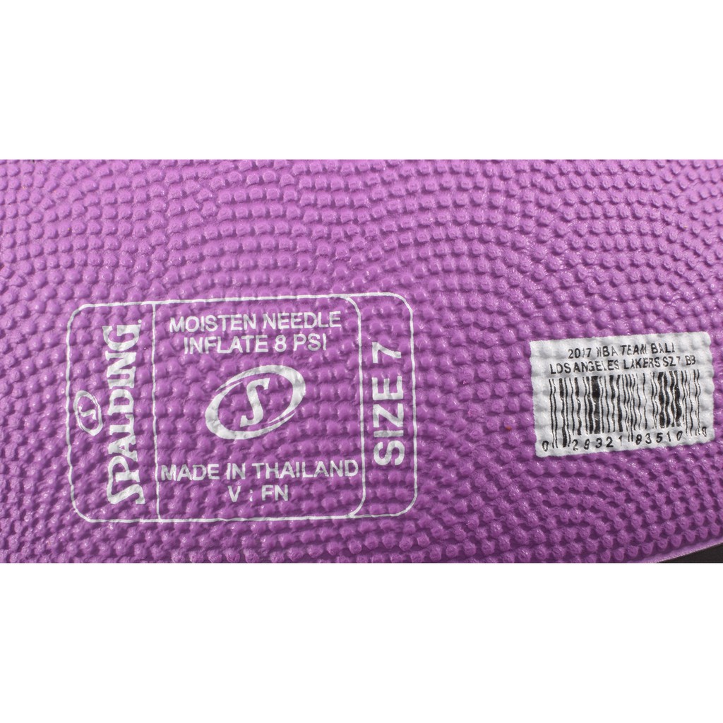 Bóng rổ Spalding NBA Team - Lakers Outdoor size7 (New) + Tặng bộ kim bơm bóng và lưới đựng bóng