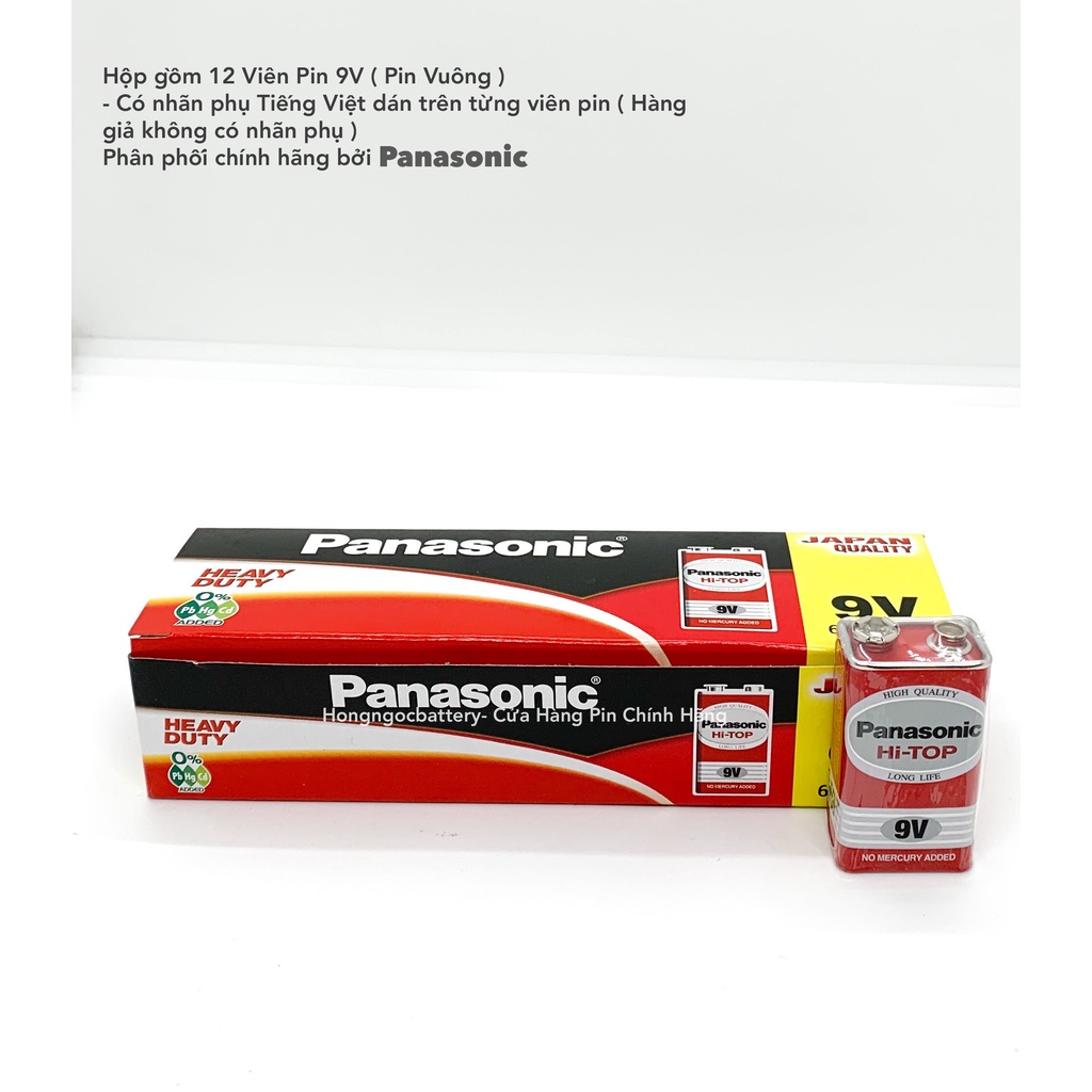 Hộp 12 Viên Pin 9V Panasonic , Maxell  6F22 - Hàng chính hãng