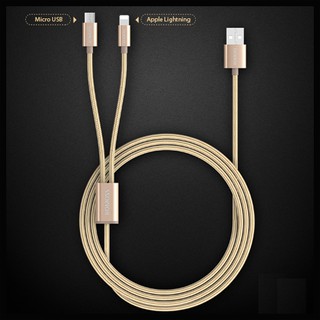 Cáp Sạc 2 Trong 1 Cho iPhone Và Android - Dài 1.5m