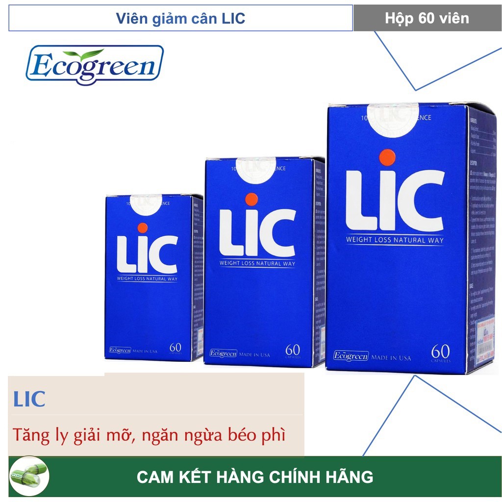 Viên Uống Giảm Cân LIC Hộp 60 viên - Giảm cân an toàn hiệu quả từ thảo dược.