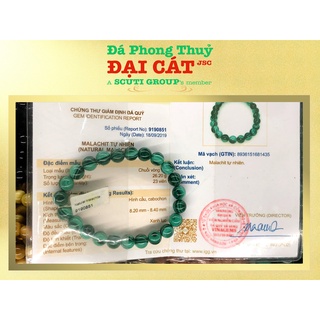 Vòng Tay Chuỗi Hạt Đá Malachite tự nhiên
