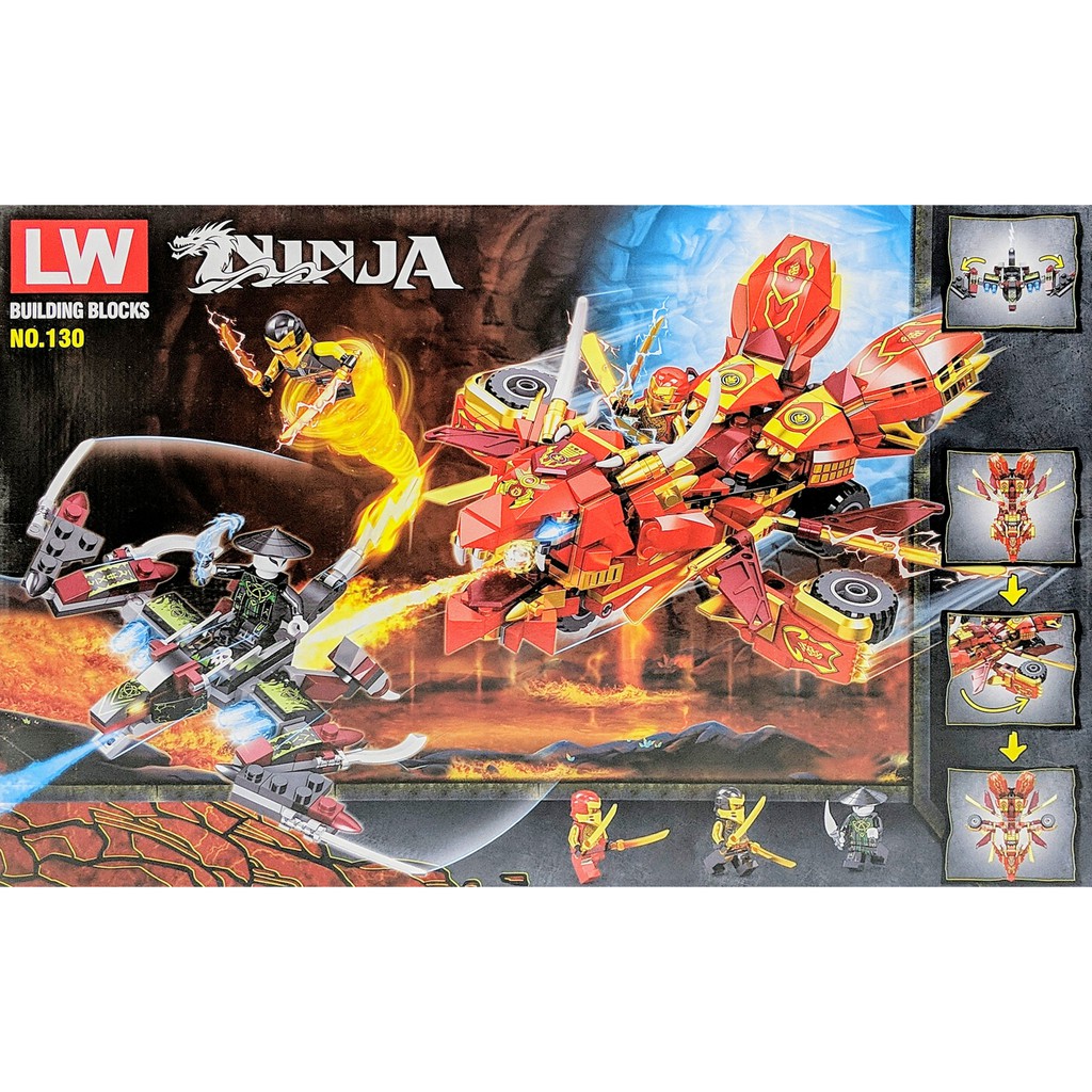 Đồ chơi lắp ráp LEGO NINJA  616 miếng ghép - Xếp hình đại chiến Ninja rồng