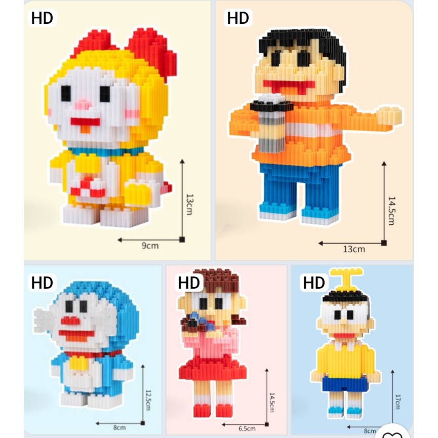NANOBLOCKS - LẮP RÁP NHÂN VẬT DO RE MON- GIÁ BỘ  6 CON