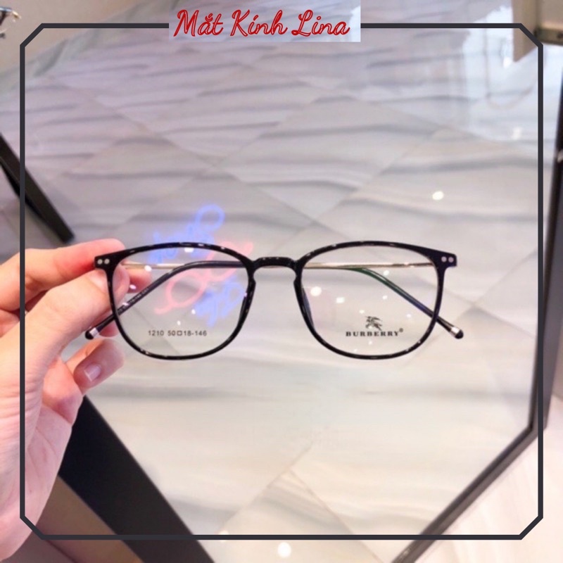 Gọng kính cận nam nữ, nhựa dẻo cao cấp kết hợp kim loại càng tăm mảnh nhẹ 1210 Linaeyewear - Lắp tròng cận theo yêu cầu